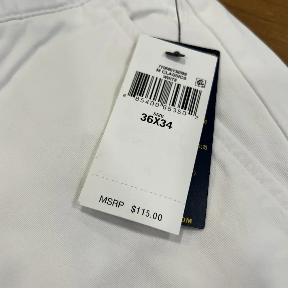Polo Ralph Lauren Pants Mens 36x34 White Bedford Stretch Straight Fit Chino NWT